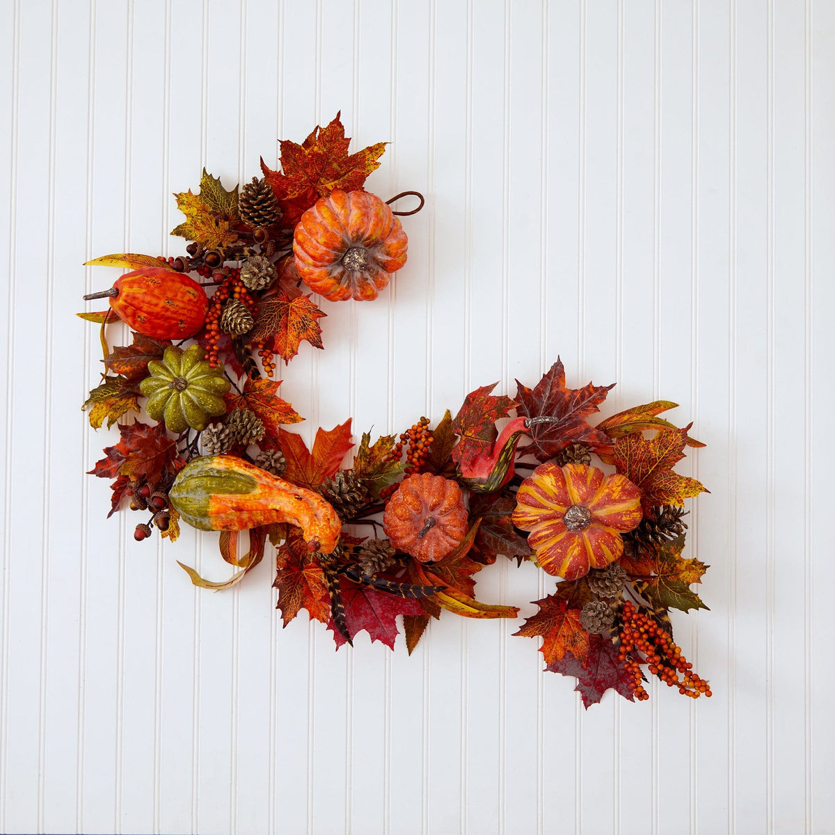 54" Pumpkin & Gourd Garland, autumn home decor for mantel, table or entryway from Cedar & Spice Gifts