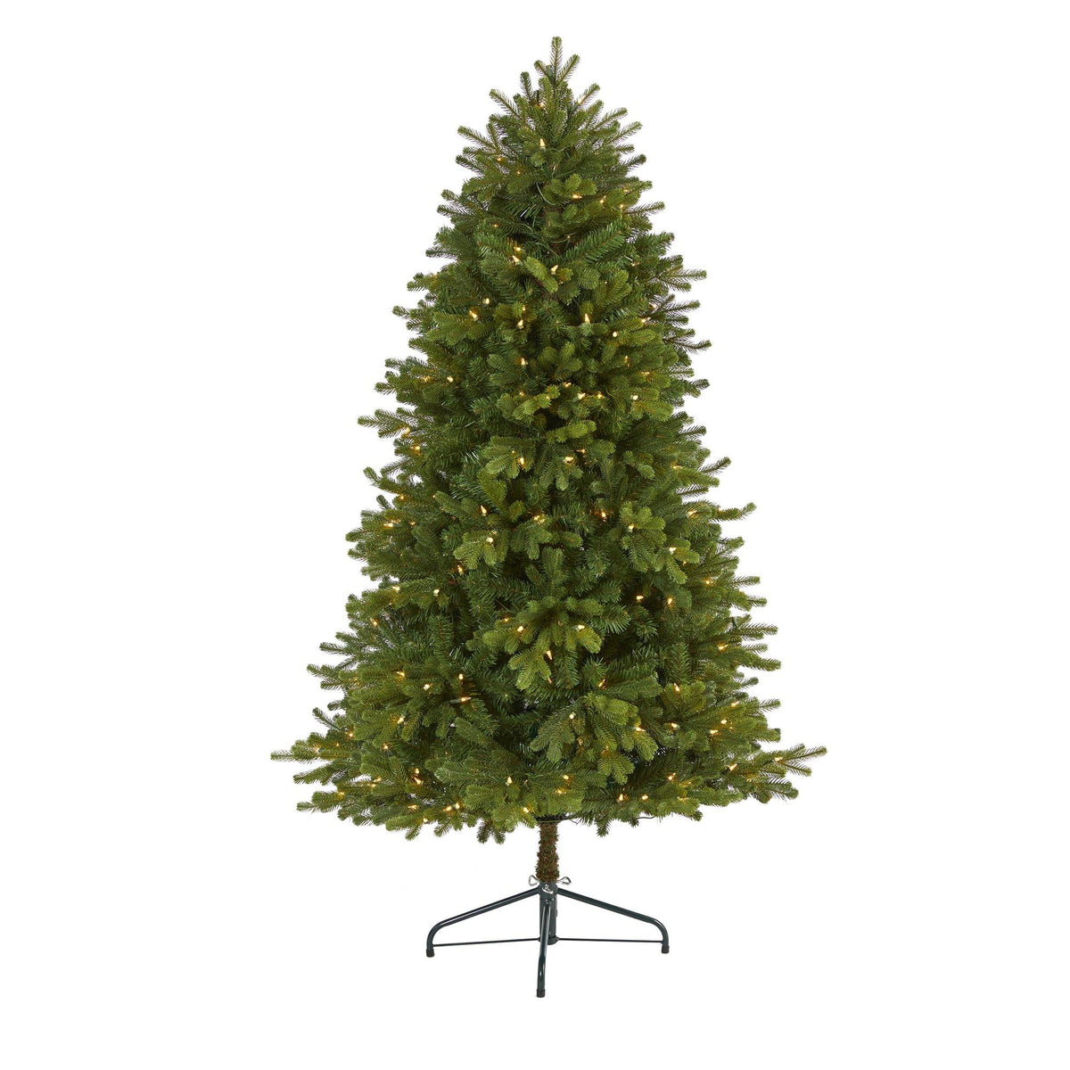 5.5' Washington Fir Artificial Christmas Tree with 300 Clear Lights and 672 Bendable Branches, artificial Christmas tree for festive holiday home decor from...