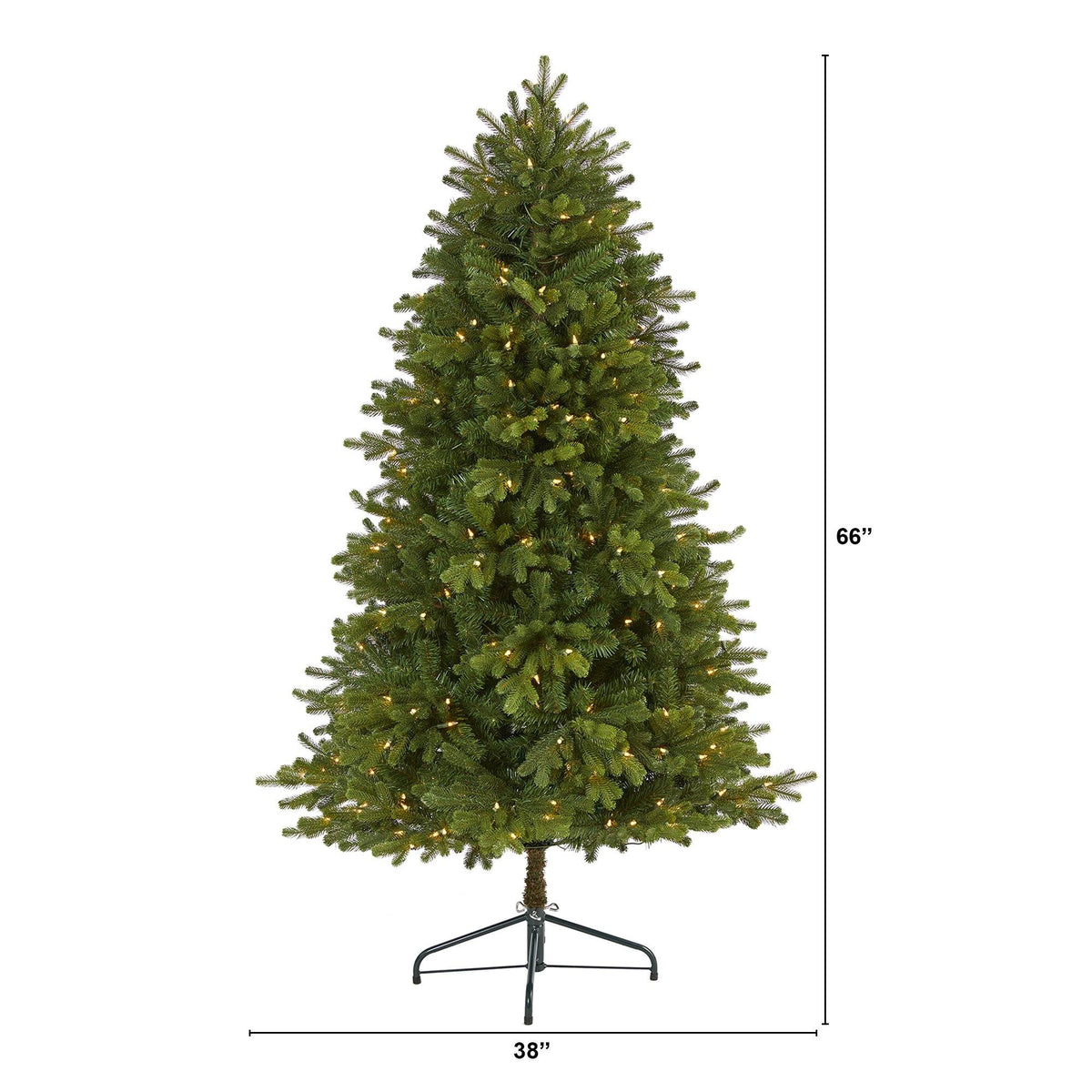 5.5' Washington Fir Artificial Christmas Tree with 300 Clear Lights and 672 Bendable Branches, Christmas tree for living room, entryway or seasonal display
