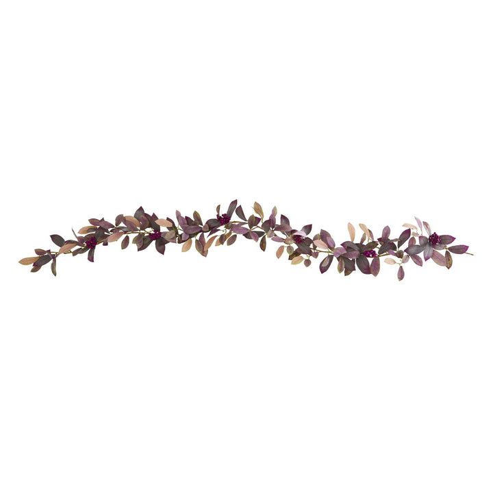 6' Fall Laurel Leaf with Berries Artificial Garland (Set of 2), autumn home decor for mantel, table or entryway from Cedar & Spice Gifts