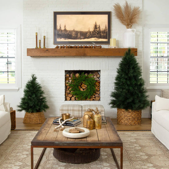 6' Artificial Green Pampas Grass Christmas Tree, decorative Christmas tree for home and seasonal holiday display