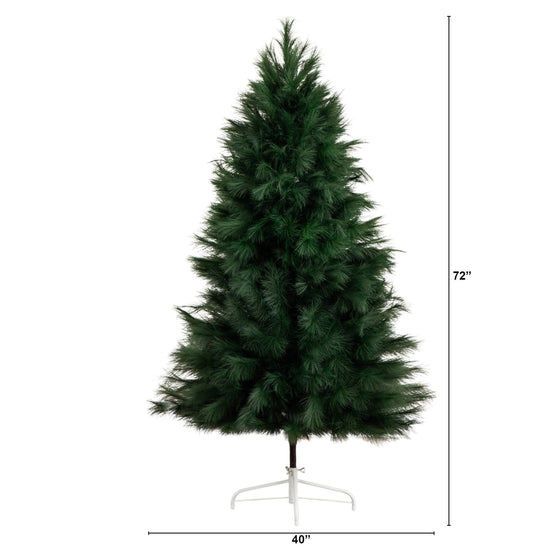 6' Artificial Green Pampas Grass Christmas Tree, holiday tree for festive indoor Christmas decorating