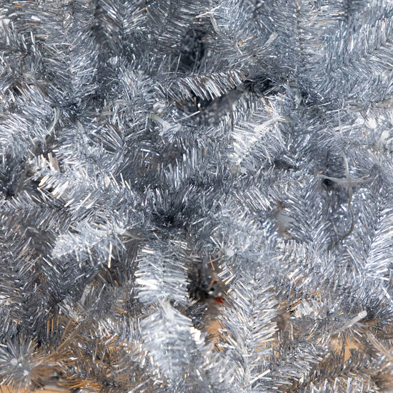6' Artificial Silver Christmas Tree with 300 Cool White LED Lights, artificial Christmas tree for festive holiday home decor from Cedar & Spice Gifts