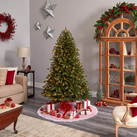 6' Norwegian Mountain Fir Christmas Tree with 1448 Bendable Branches and 400 Clear LED Lights