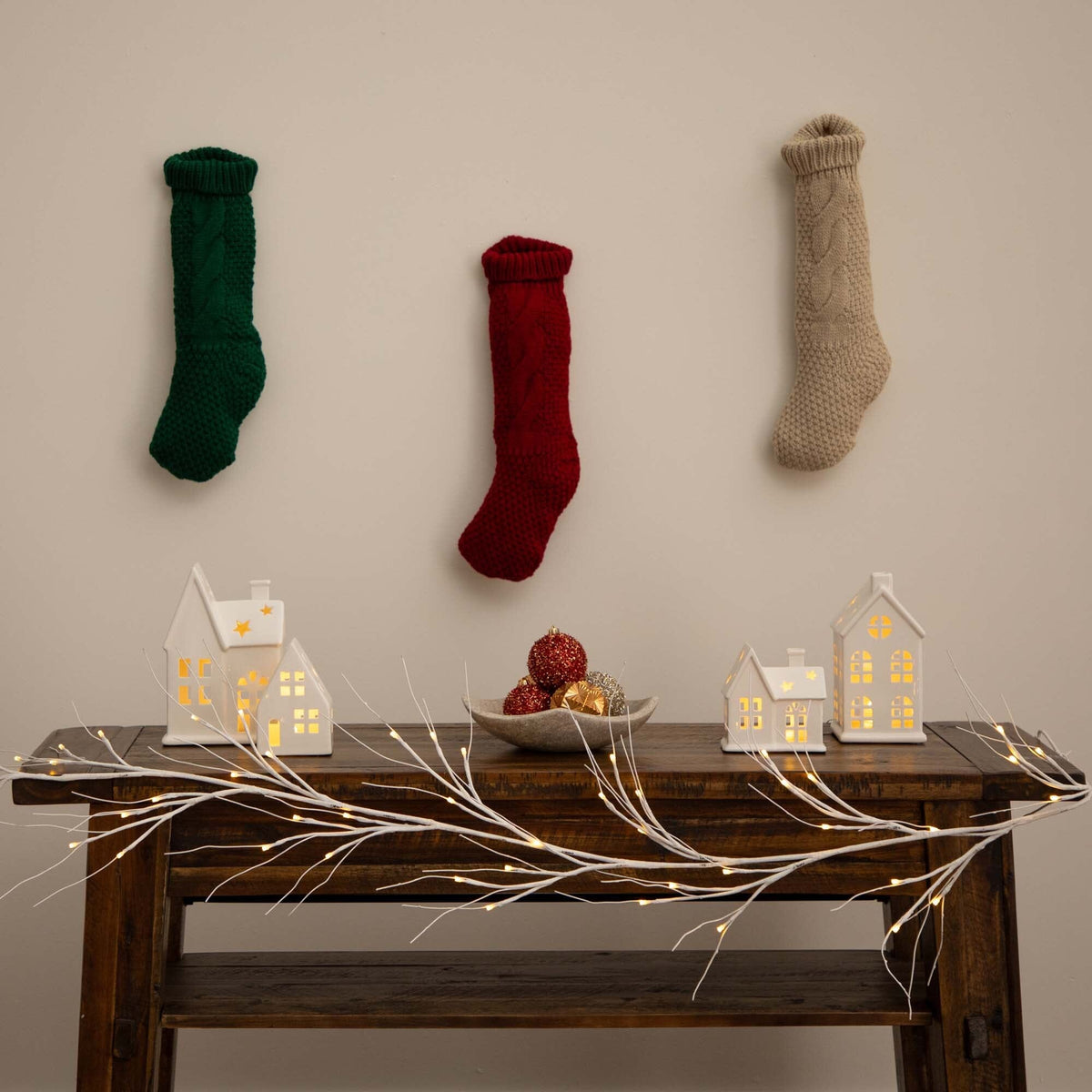 6' Pre-Lit Artificial White Birch Garland with 48 Warm White LED Lights, decorative garland for mantel, doorway or seasonal display from Cedar & Spice Gifts