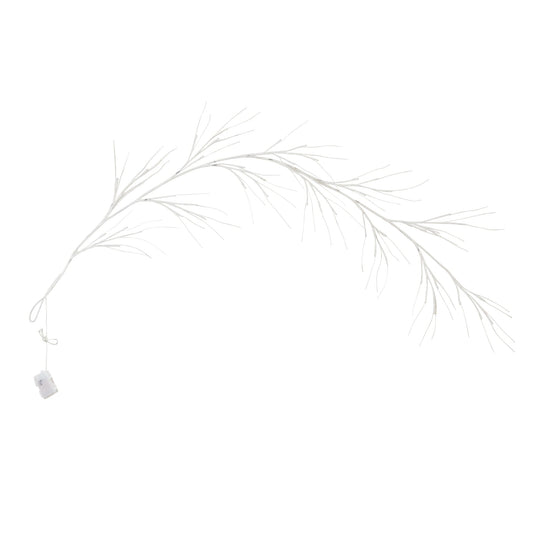 6' Pre-Lit Artificial White Birch Garland with 48 Warm White LED Lights, decorative hanging garland for seasonal home styling