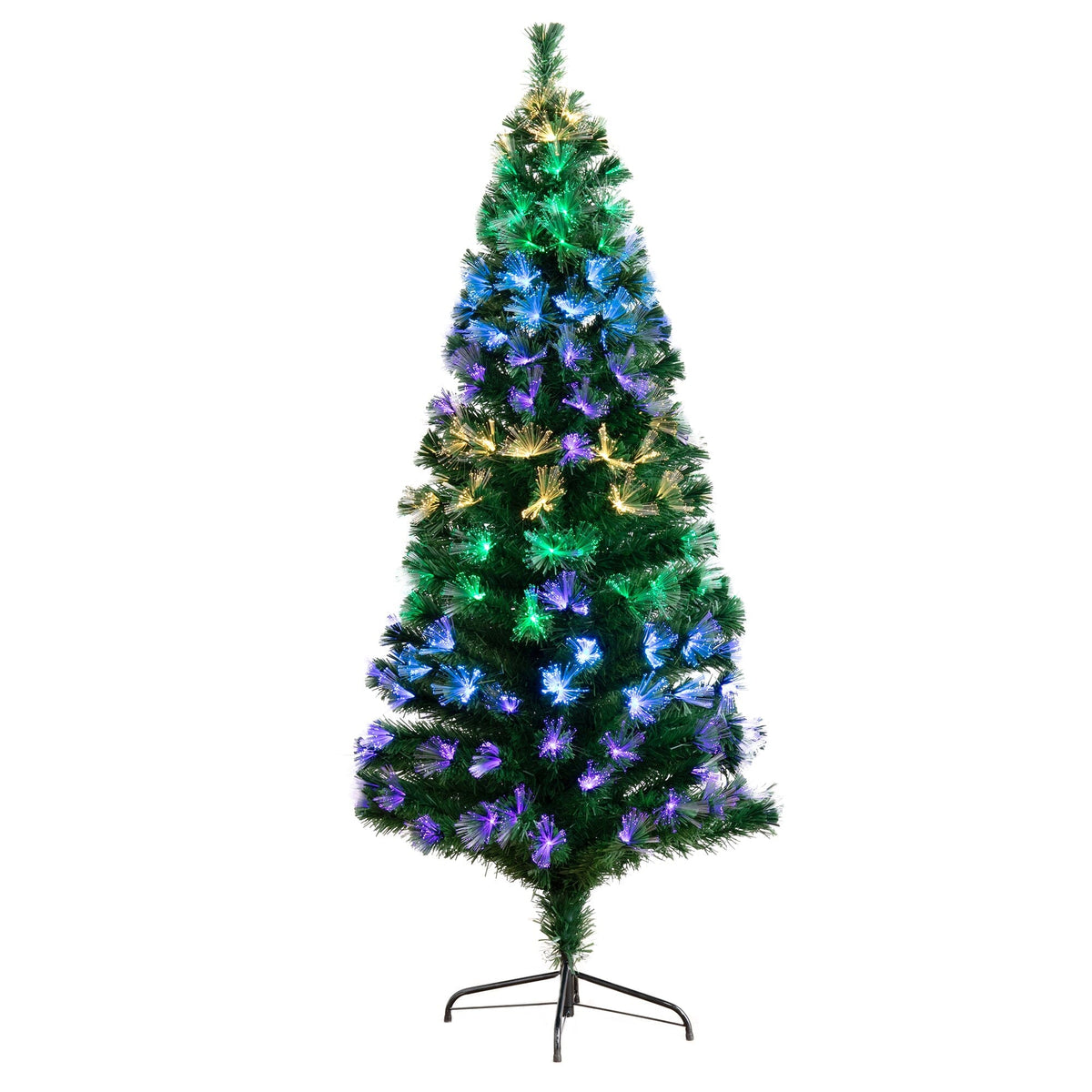 6' Pre-Lit Fiber Optic Artificial Christmas Tree with 220 Colorful LED Lights, artificial Christmas tree for festive holiday home decor from Cedar & Spice Gifts