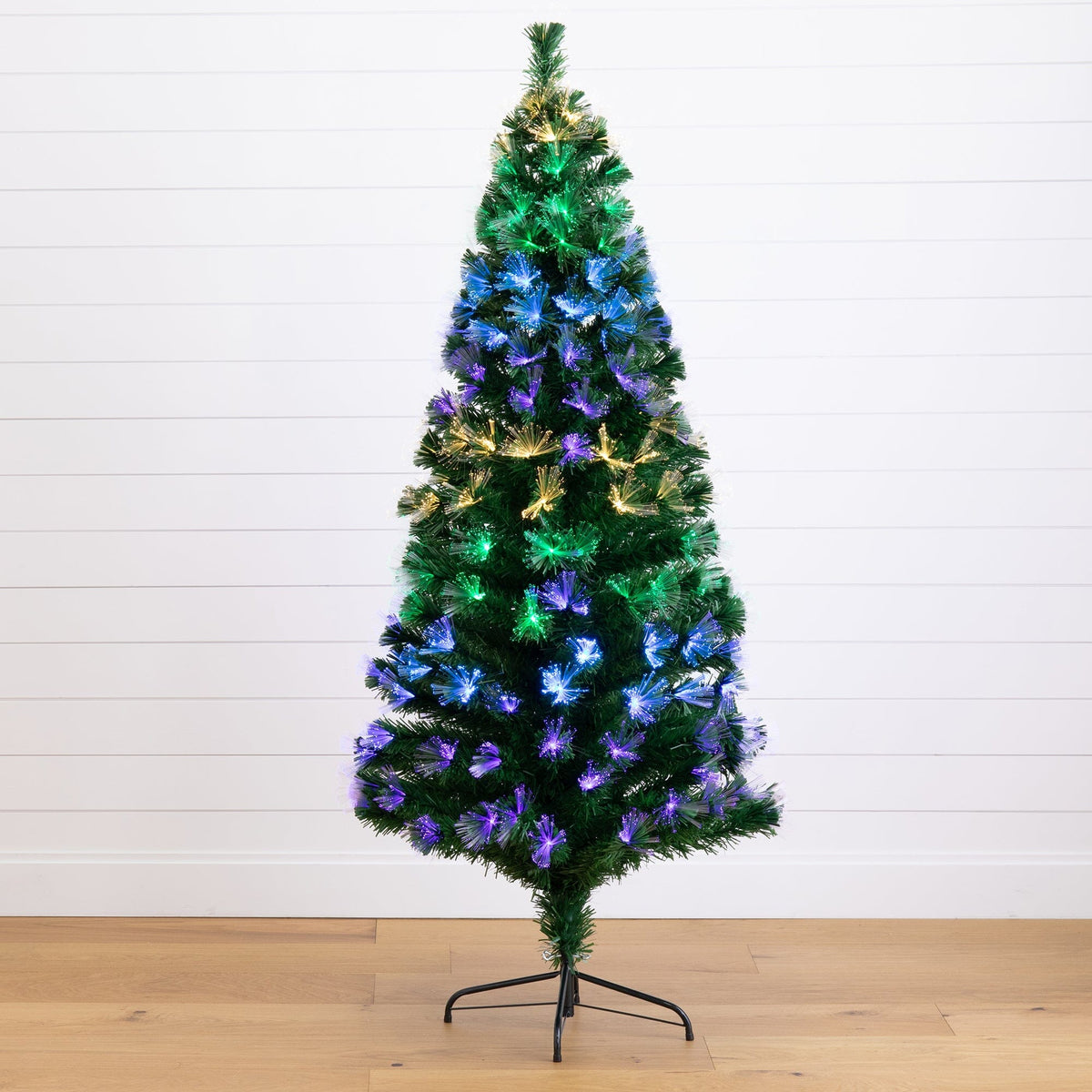 6' Pre-Lit Fiber Optic Artificial Christmas Tree with 220 Colorful LED Lights, Christmas tree for living room, entryway or seasonal display
