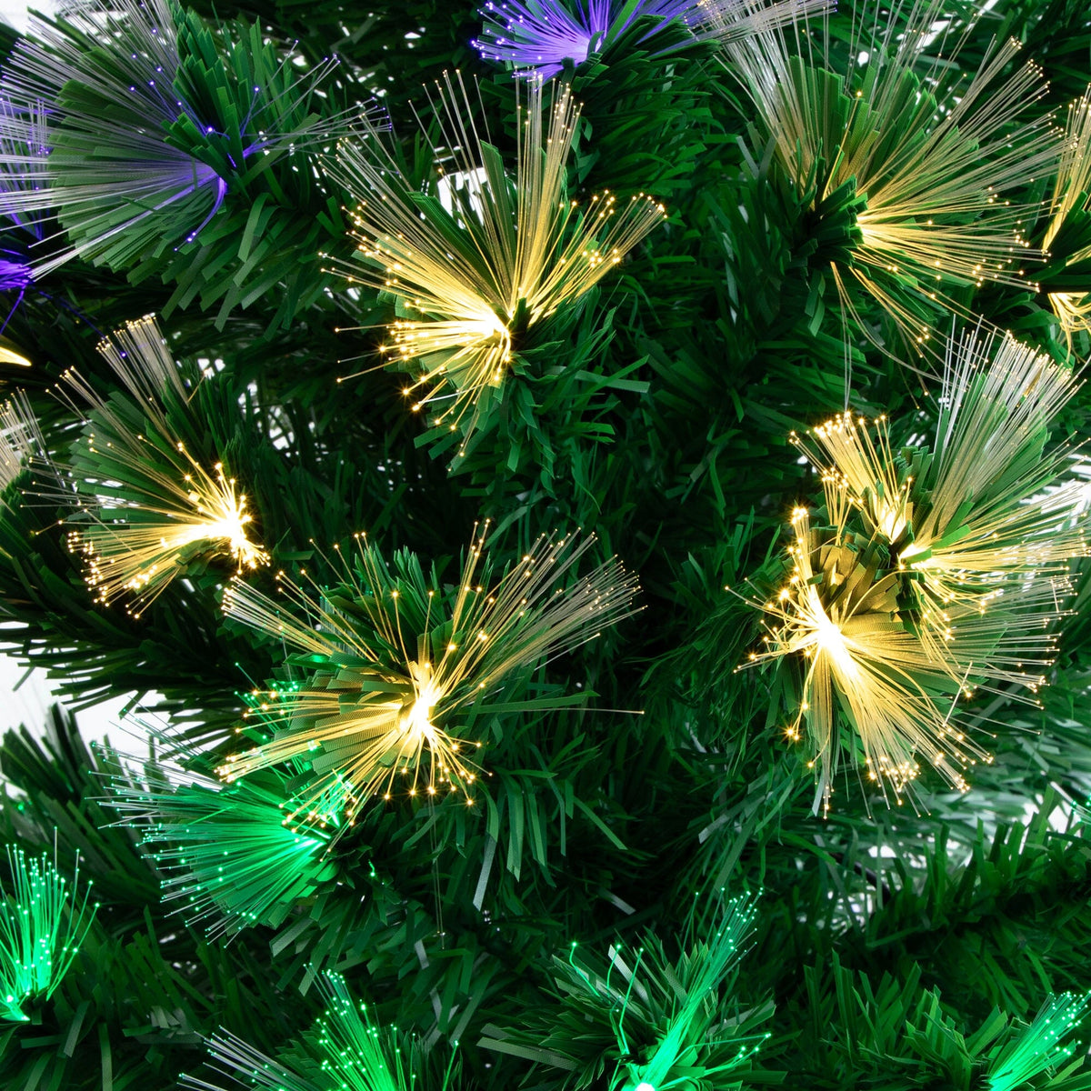 6' Pre-Lit Fiber Optic Artificial Christmas Tree with 220 Colorful LED Lights, decorative Christmas tree for home and seasonal holiday display