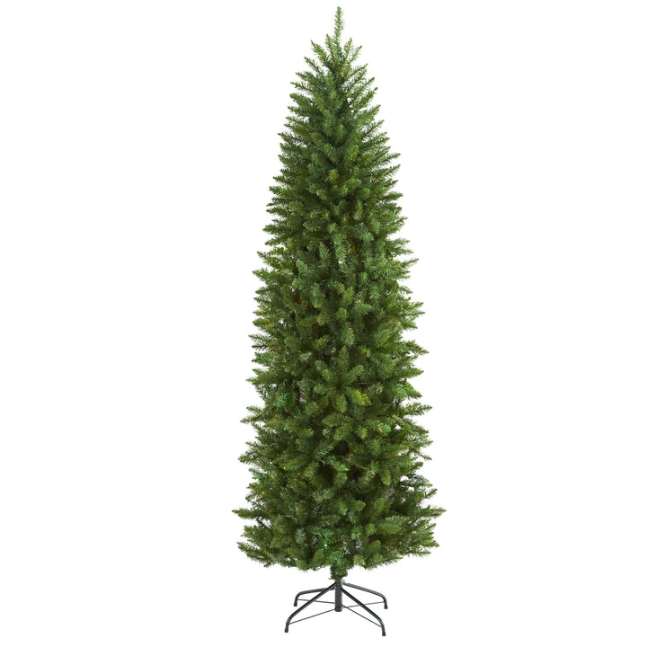6.5' Slim Green Mountain Pine Artificial Christmas Tree with 851 Bendable Branches, artificial Christmas tree for festive holiday home decor from Cedar & Spi...