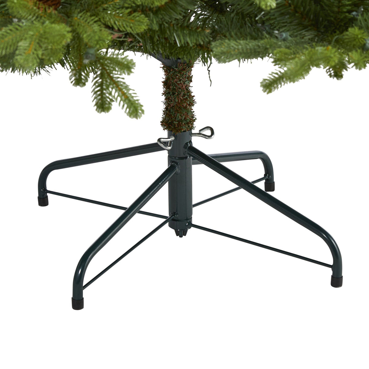 6.5’ Yukon Mountain Fir Artificial Christmas Tree with 450 Clear Lights, Pine Cones and 1236 Bendable Branches