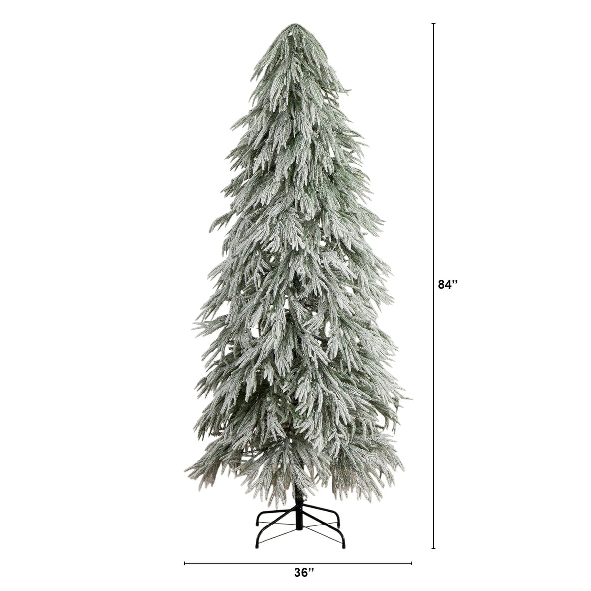 7' Flocked Down Swept Artificial Christmas Tree with 300 LED Lights, decorative Christmas tree for home and seasonal holiday display