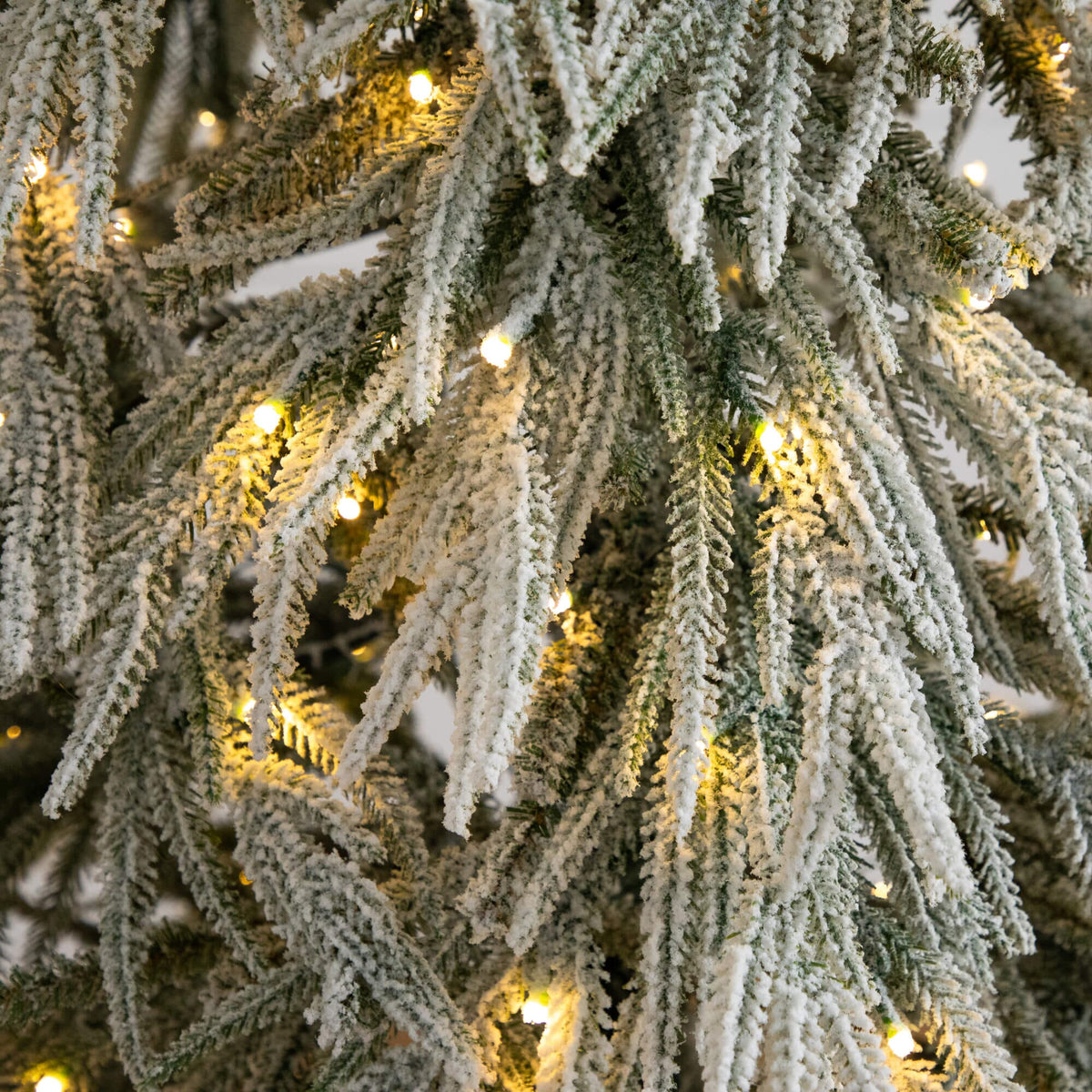 7' Flocked Down Swept Artificial Christmas Tree with 300 LED Lights, Christmas tree for living room, entryway or seasonal display