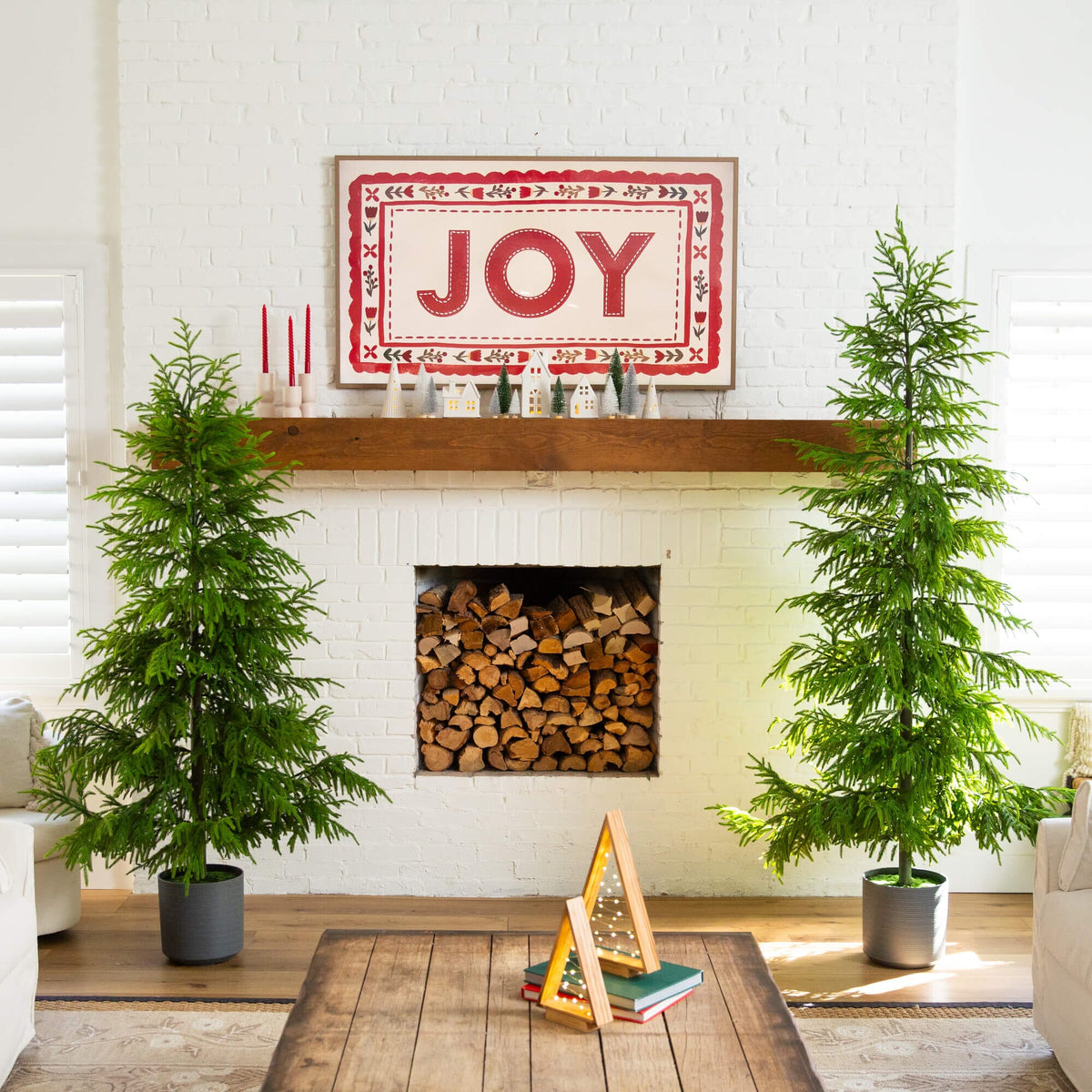 8' Artificial Real Touch Norfolk Island Pine Christmas Tree with Natural Look, artificial Christmas tree for festive holiday home decor from Cedar & Spice Gifts