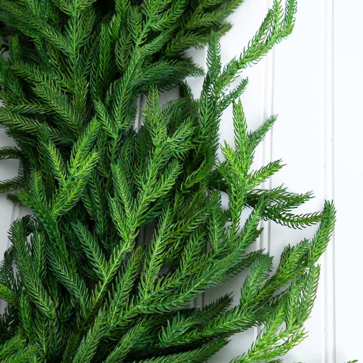 8' Artificial Real Touch Norfolk Island Pine Garland with Natural Look, natural-look garland for seasonal home decorating