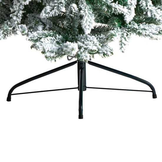 8' Slim Flocked Montreal Fir Artificial Christmas Tree, Christmas tree for living room, entryway or seasonal display