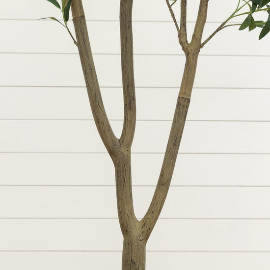 7' Artificial Olive Tree in White Decorative Planter