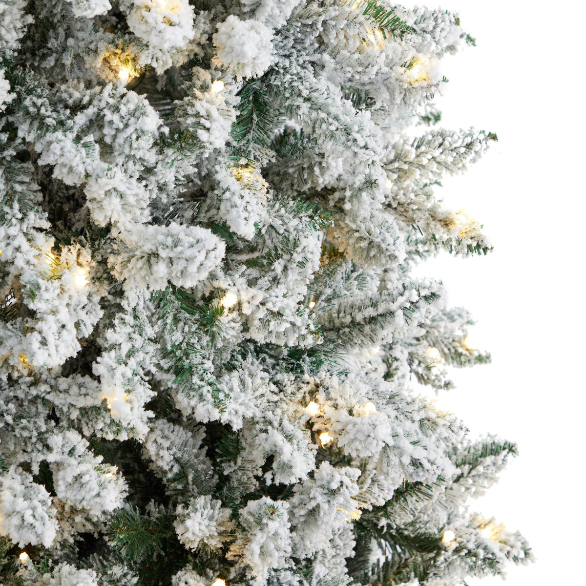 9' Slim Flocked Montreal Fir Artificial Christmas Tree, decorative Christmas tree for home and seasonal holiday display