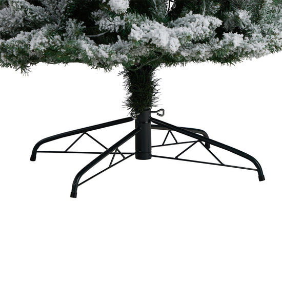 9' Slim Flocked Montreal Fir Artificial Christmas Tree, Christmas tree for living room, entryway or seasonal display