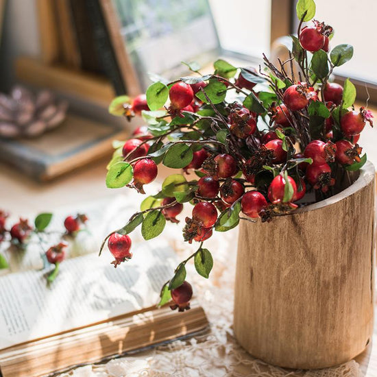 Artificial Fruit Pomegranate Fruit Bouquet 12" Tall