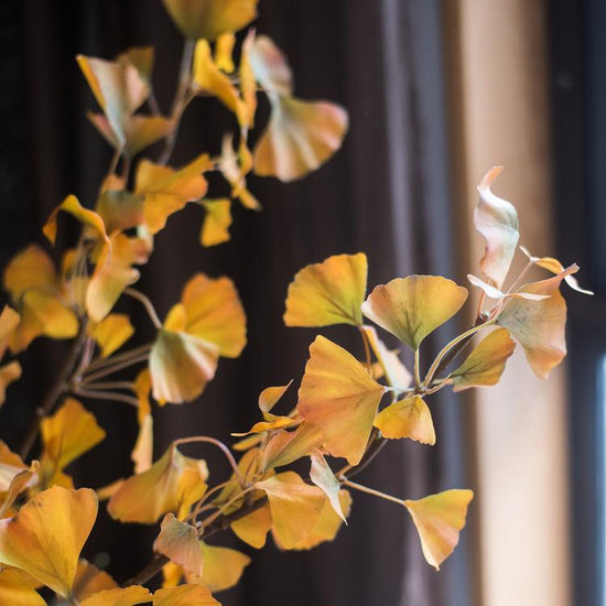 Artificial Ginkgo Stem in Yellow 37" Tall Faux