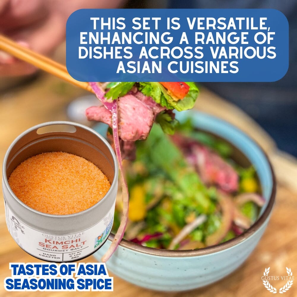 Asian Seasonings Gift Set - Tastes of Asia - Artisanal Spice Blends Six Pack, artisanal spice gift set for cooking, grilling and thoughtful gifting