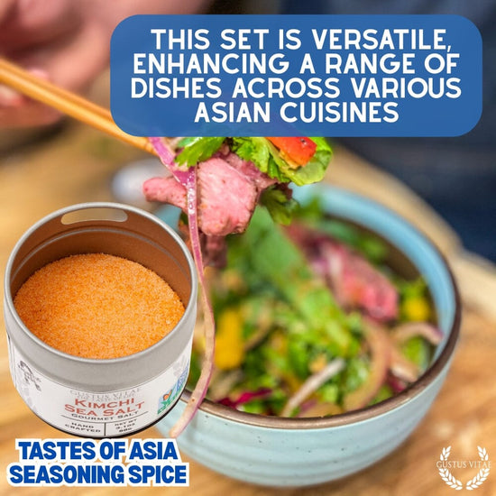 Asian Seasonings Gift Set - Tastes of Asia - Artisanal Spice Blends Six Pack, artisanal spice gift set for cooking, grilling and thoughtful gifting