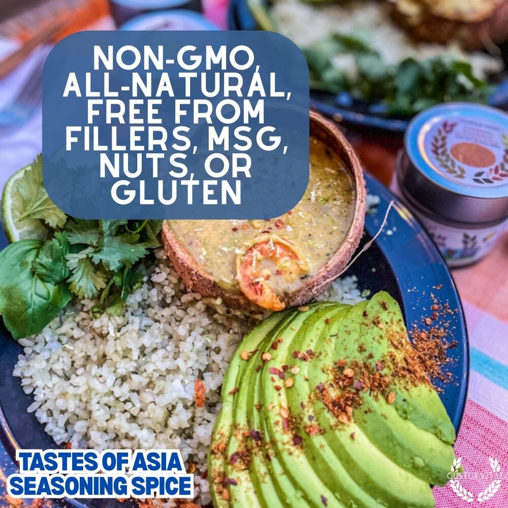 Asian Seasonings Gift Set - Tastes of Asia - Artisanal Spice Blends Six Pack, artisanal spice gift set for cooking, grilling and thoughtful gifting