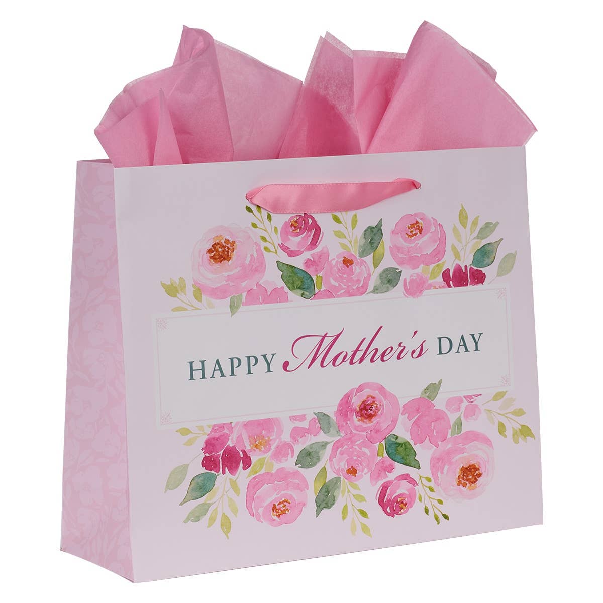 Gift Bag w/ Card LG Landscape Pink/Teal Happy Mother's Day