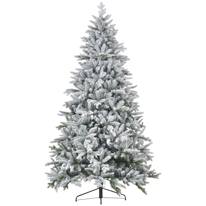 HOMCOM 8ft Snow Flocked Artificial Christmas Tree, artificial Christmas tree for festive holiday home decor from Cedar & Spice Gifts