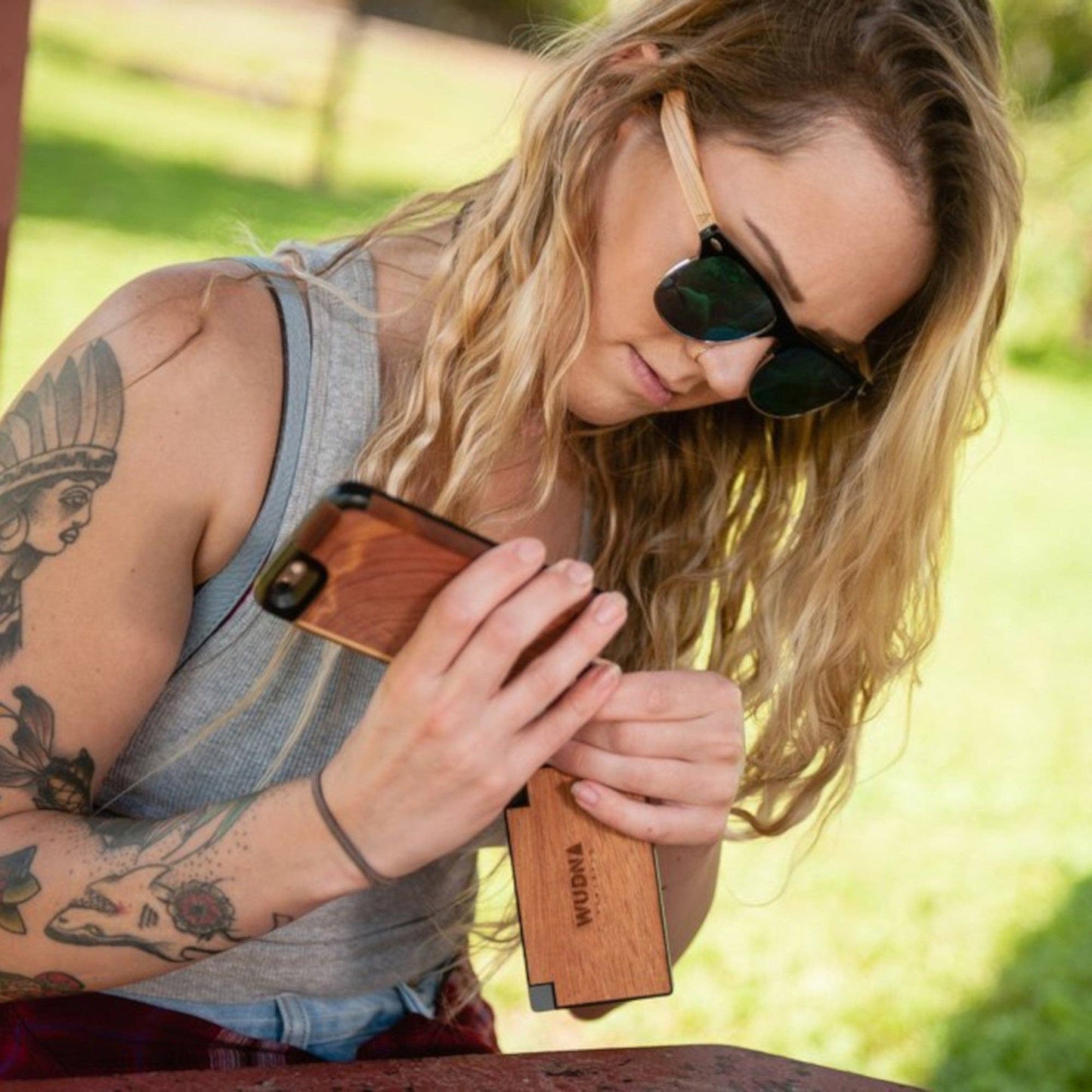 Slim Dual Wooden Power Bank – Ultra-Slim Portable Charger with Dual USB Output