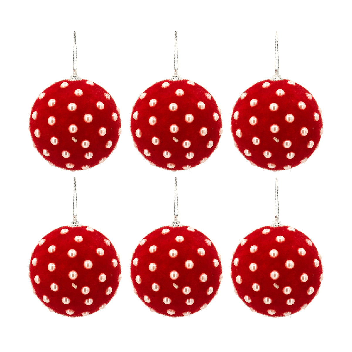 D3.9" Christmas Ball Ornaments, Set of 6