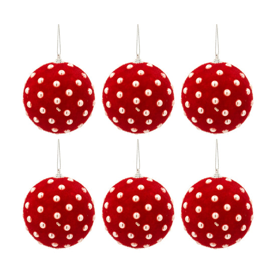 D3.9" Christmas Ball Ornaments, Set of 6
