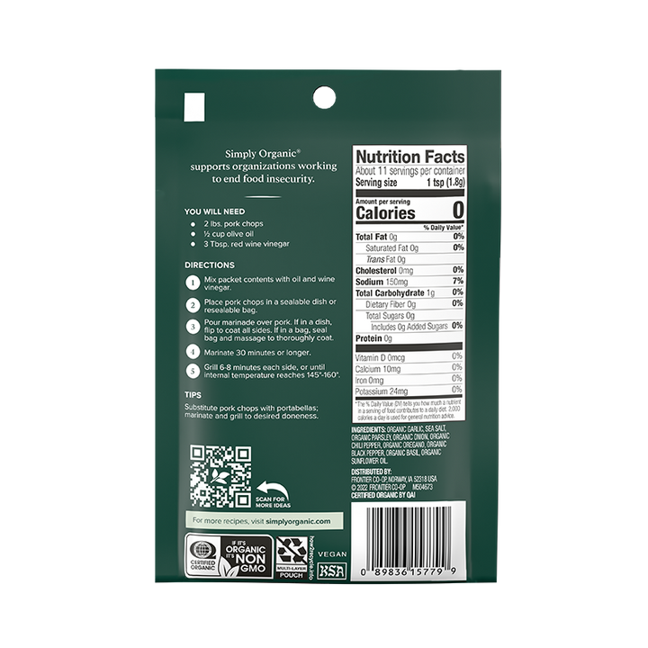 Chimicurri Marinade Mix, Certified Organic, Vegan, 0.71 Oz