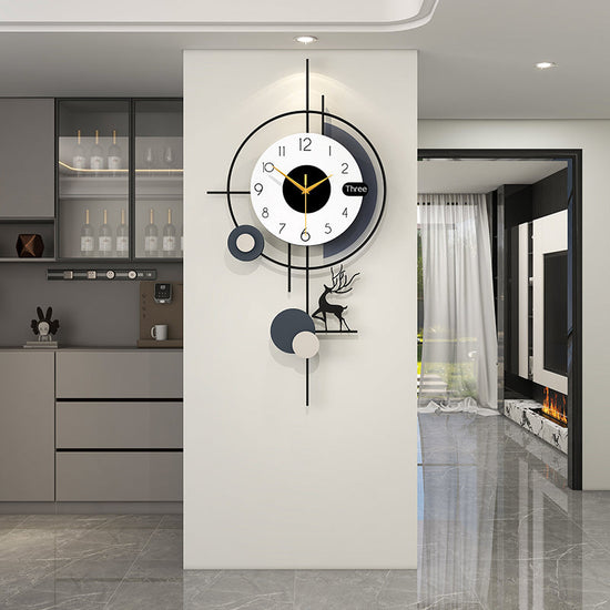 Modern Deer Wall Clock Nordic Geometric Living Room Decor