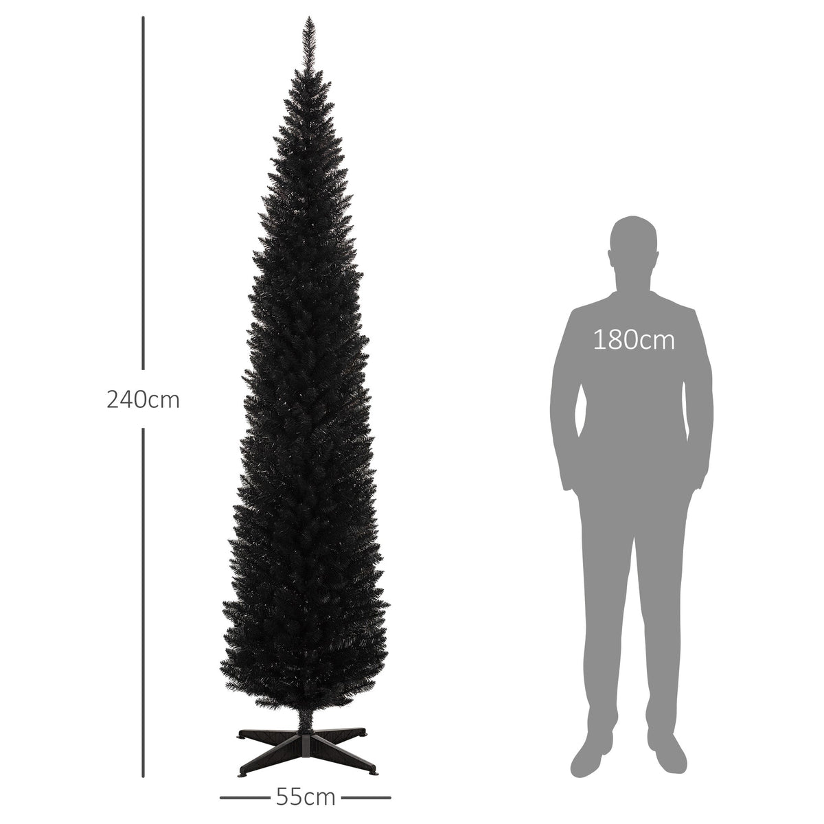 HOMCOM 8' Artificial Pencil Christmas Tree