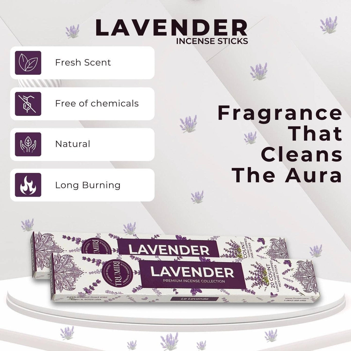 Lavender Incense Sticks Pack of 2, Total 40 Incense Sticks