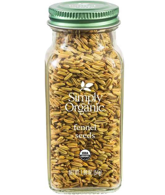 Pure Fennel Seeds, Certified Organic, Kosher, 1.90 Oz