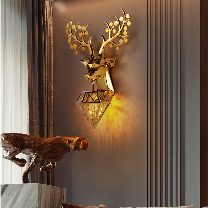 Deer Head Wall Lamp Creative Personalized Antlers