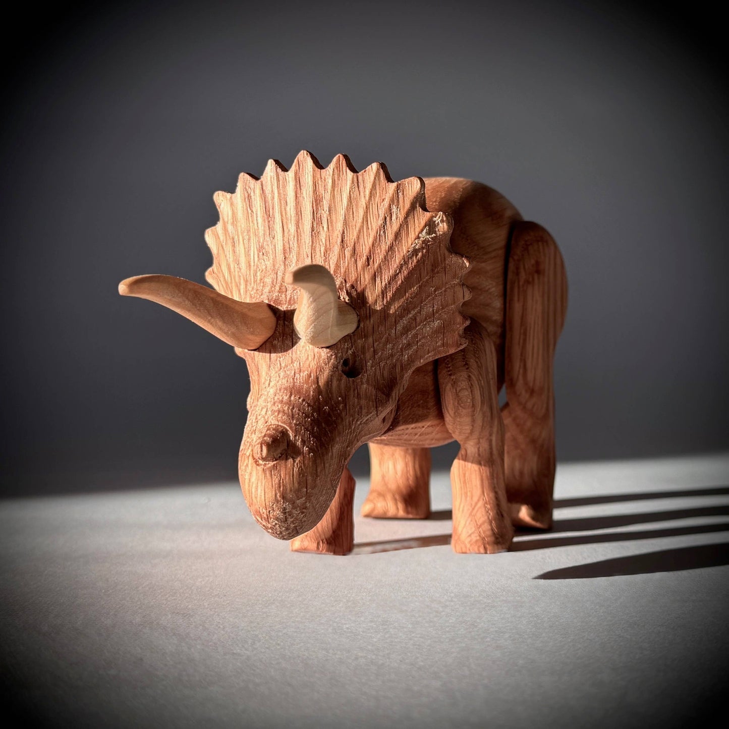 Wooden Triceratops Dinosaur with Magnetic Joints