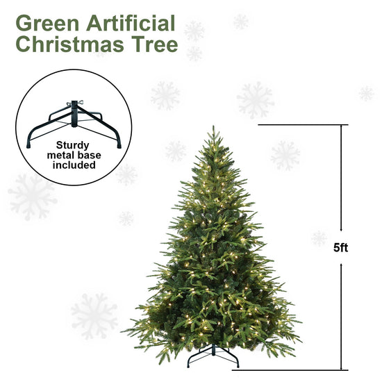 6ft Pre-Lit Artificial Christmas Tree with 400 Warm Lights