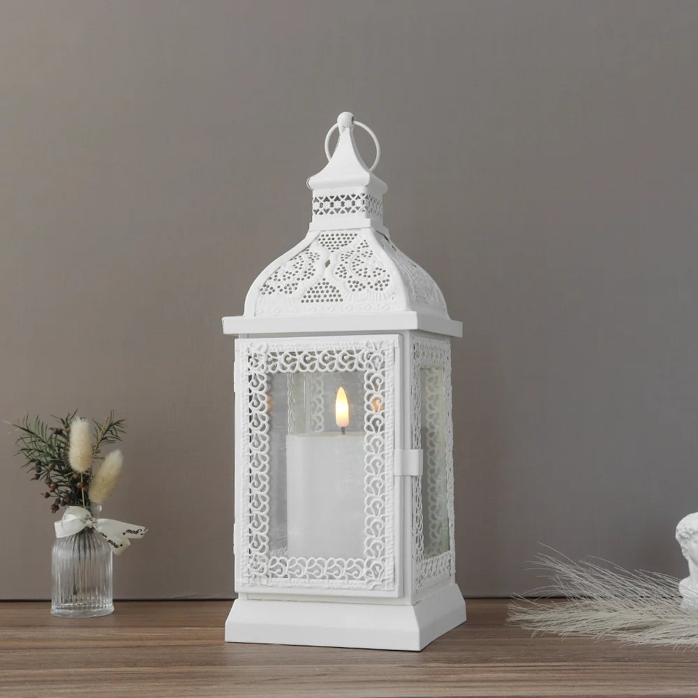 19'' High Decorative Hanging Lantern (Cream)