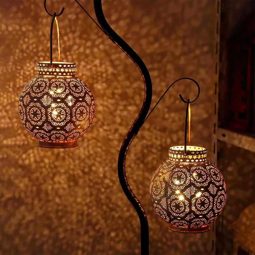 Set of 2 7'' Moroccan Lamps (white)