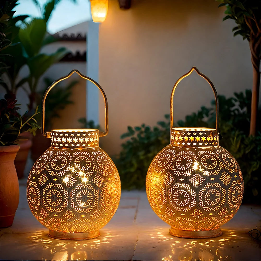 Set of 2 7'' Moroccan Lamps (white)