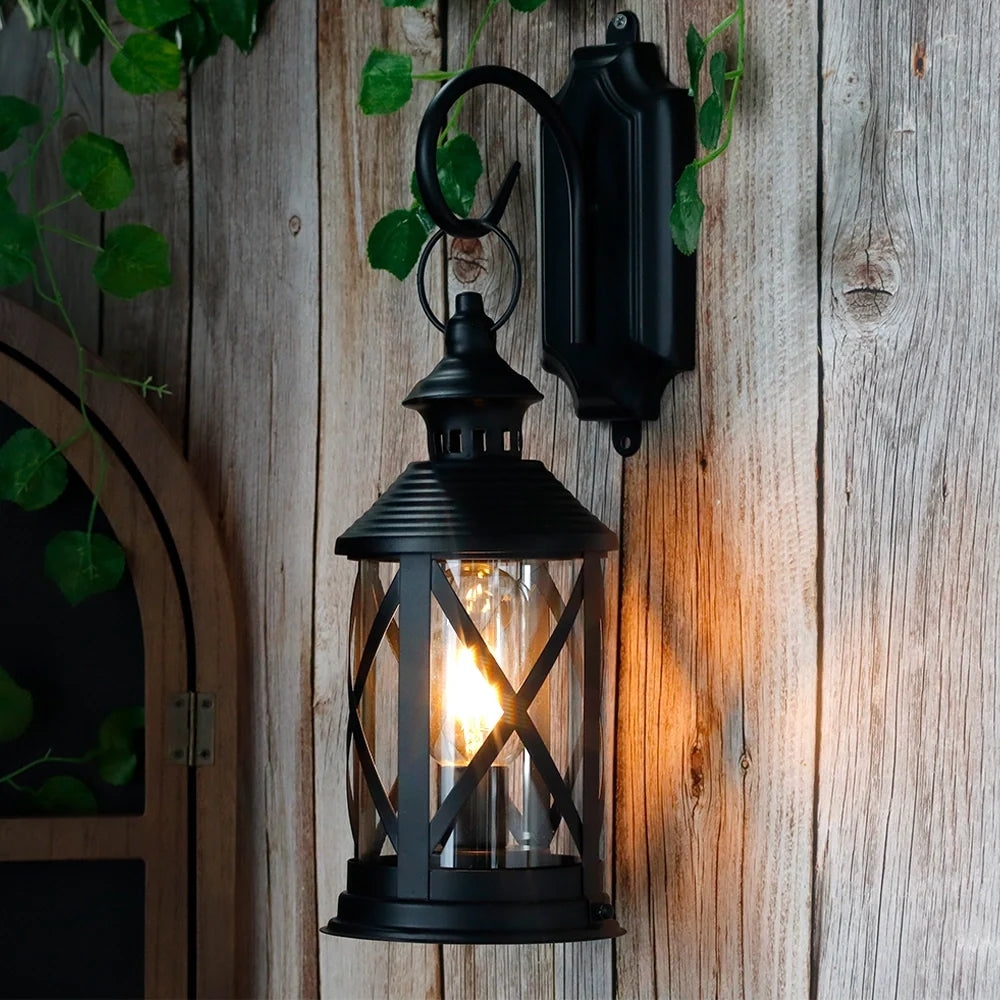 10''Tall Battery Powered Metal Lamp with Hook (Black)
