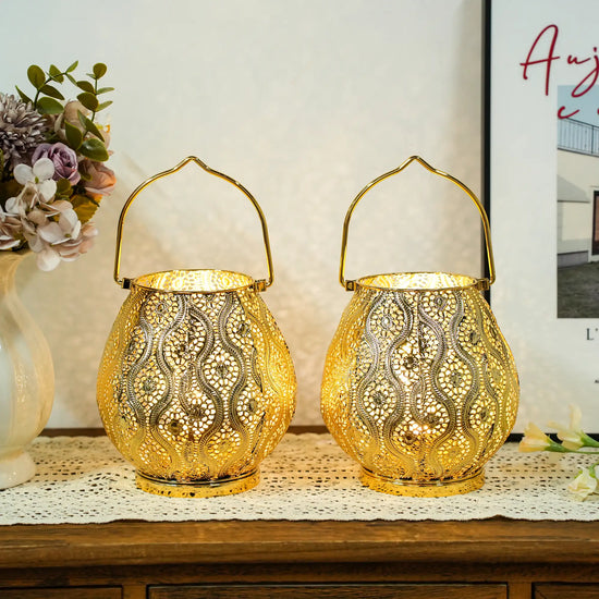 8'' High Battery Powered Cordless Lamp Metal Table Lamps