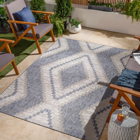 McCrory Pale Blue Flat Outdoor Rug - Clearance