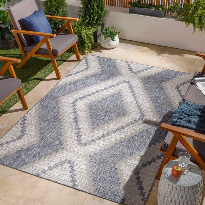 McCrory Pale Blue Flat Outdoor Rug - Clearance