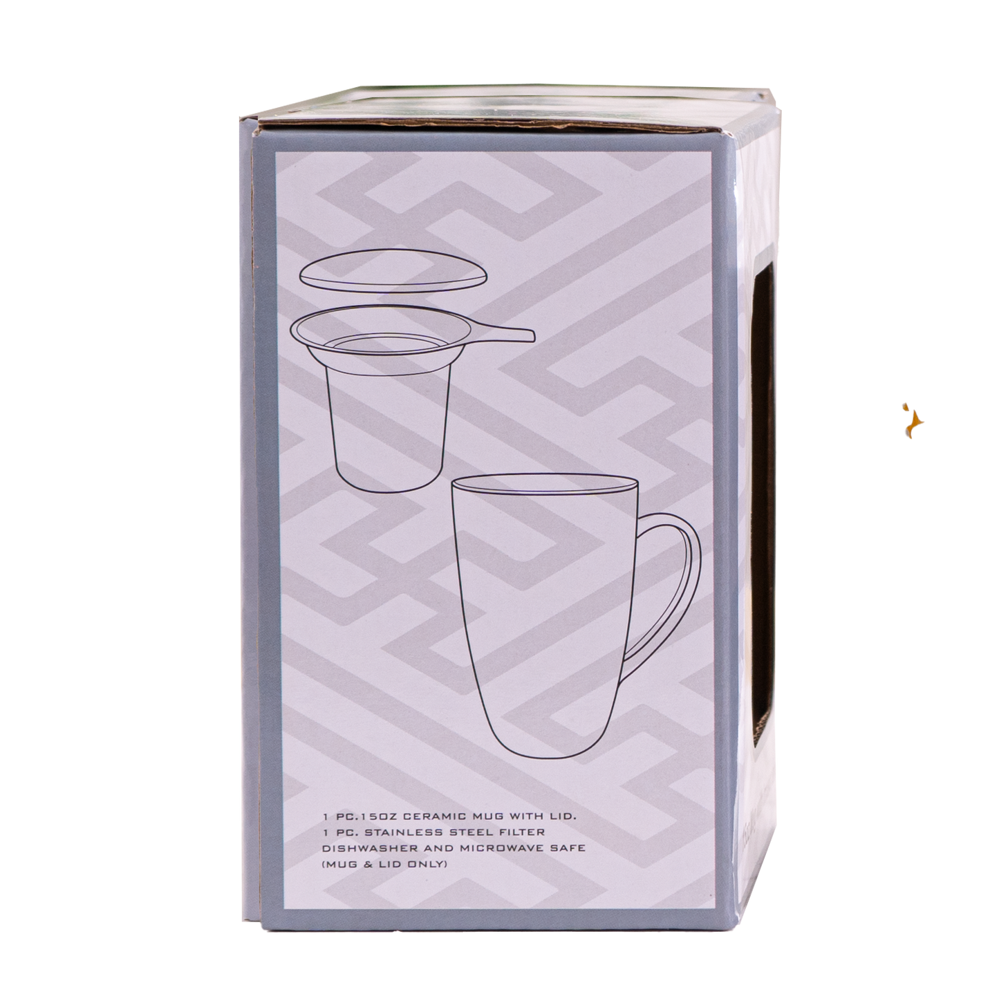 Yellow Flower Tea Mug with Lid & Infuser – 15 fl.oz. Porcelain Mug in Gift Box