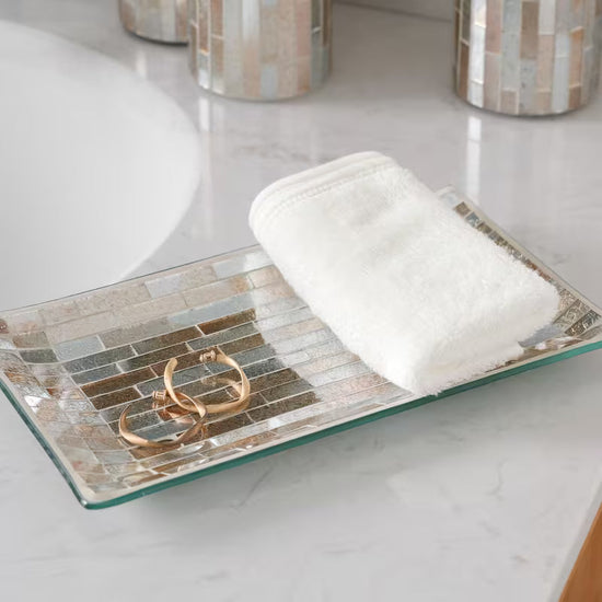 5-Piece Decorative Mosaic Glass Bathroom Accessories Set